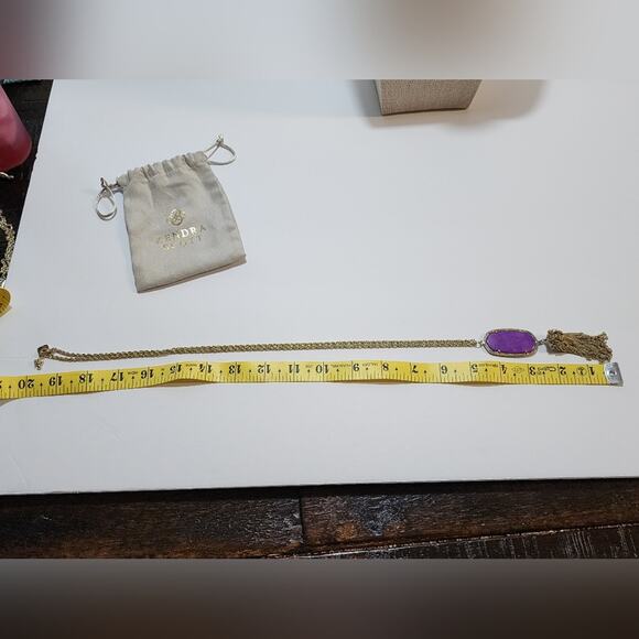 Kendra scott gold and purple‎ Jade Rayne necklace - Picture 8 of 8